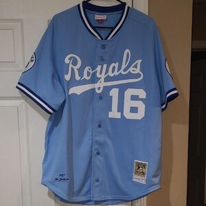 Authentic Mitchell N Ness Bo Jackson Blue Royals Baseball Jersey